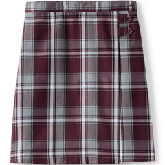 Girls Slim Plaid A-line Skirt Below The Knee