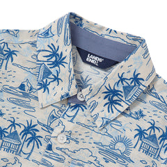 Boys Short Sleeve Linen Slub Button Down Shirt