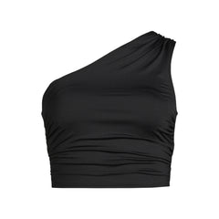 Women's Long Torso Ruched One Shoulder Midkini Top