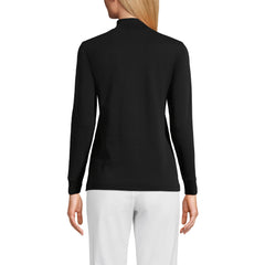 Women's Relaxed Cotton Long Sleeve Mock Turtleneck