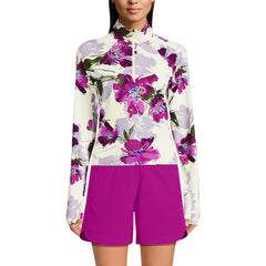 Women's Petite SunShade UPF 50 Quarter Zip Rash Guard