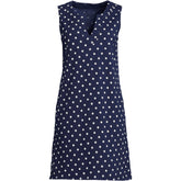Women's Long Cotton Jersey Sleeveless Swim Cover-up Dress Print