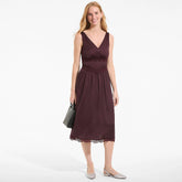 Women's Satin Sleeveless Lace Detail Dress
