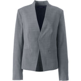 Women's Petite Washable Wool Collarless Blazer