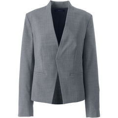 Women's Petite Washable Wool Collarless Blazer