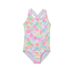 Girls Slim Chlorine Resistant One Piece Swimsuit