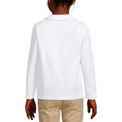 Girls Long Sleeve Ruffled Peter Pan Collar Knit Shirt