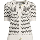 Women's Plus Size Cotton Viscose Short Sleeve Cardigan Sweater