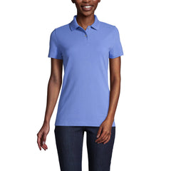 School Uniform Women's Short Sleeve Basic Mesh Polo Shirt
