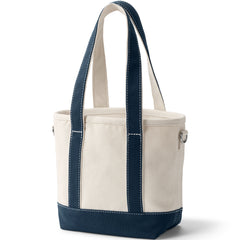 Small 3 Pocket Open Top Long Handle Canvas Tote Bag