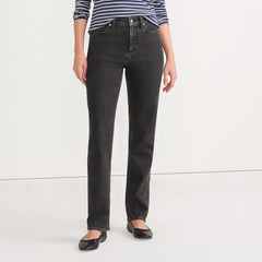 Women's Petite Recycled Denim High Rise Straight Leg Jeans