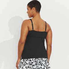 Women's Plus Size DDD-Cup Sweetheart Wrap Wirefree Tankini Top