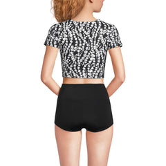 Women's D-Cup Tugless Cap Sleeve Midkini Top