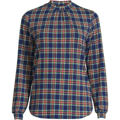 Women's Plus Size Jersey Long Sleeve Gathered Mock