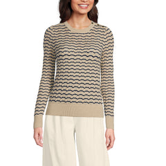 Women's Petite Cotton Viscose Button Shoulder Modern Crew Sweater