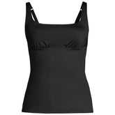 Women's Plus Size DDD-Cup Square Neck Underwire Tankini Swimsuit Top