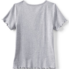 Girls Short Sleeve Ribbed Henley T-Shirt