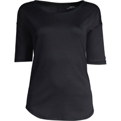Women's Supima Micro Modal Elbow Sleeve Balletneck Curved Hem Top