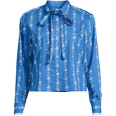 Women's Plus Size Carefree Cotton Shirt with Removable Bow