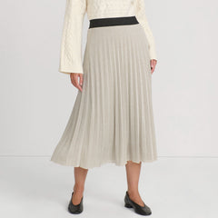 Women's Knit Foil Pleated Midi Skirt