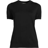 Women's Tall Cotton Modal Short Sleeve Jewel Neck Pullover Sweater