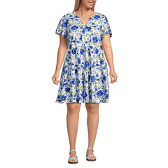 Women's Plus Size Cotton Jersey Tiered Mini Dress