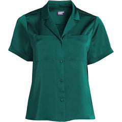 Women's Satin Short Sleeve Shirt