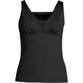 Women's Long Chlorine Resistant Tummy Control Grecian Tankini Swimsuit Top Adjustable Straps