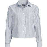 Women's Plus Size Poplin Cropped Shirt with Ruffles