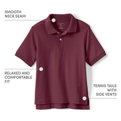 School Uniform Men's Short Sleeve Interlock Polo Shirt