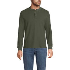 Men's Long Sleeve Honeycomb Pique Henley