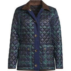 Women's Plus Size Print Reversible Barn Quilted Insulated Jacket