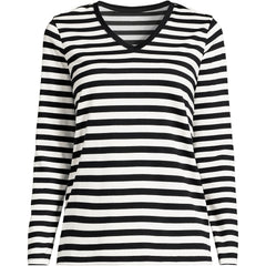 Petite Supima Cotton Long Sleeve V-Neck T-Shirt