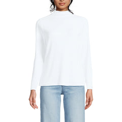 Women's Drapey Rib Skimming Long Sleeve Mock Neck