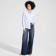Women's Petite Starfish Denim High Rise Wide Leg Jeans