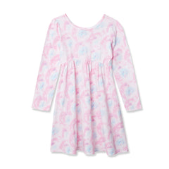 Girls Plus Long Sleeve Gathered Waist Jersey Dress