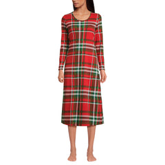 Women's Petite Cotton Long Sleeve Midcalf Nightgown
