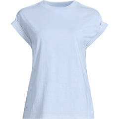 Women's Plus Size Cap Sleeve Supima Cotton Crew Neck Tee
