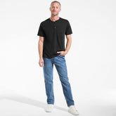 Men's Tall Short Sleeve Cotton Supima Jersey Henley