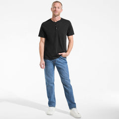 Men's Tall Short Sleeve Cotton Supima Jersey Henley