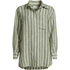 Women's Linen Oversized Button Front Shirt