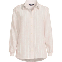 Women's Plus Size Linen Long Sleeve Feminine Shirt