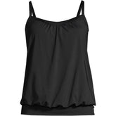 Women's DDD-Cup Chlorine Resistant Blouson Tankini Swimsuit Top