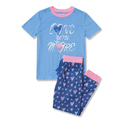 Kids Short Sleeve Top and Jogger Bottom Pajama Set