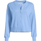 Women's Modern Length Fine Gauge Crew Neck Cardigan Sweater
