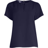 School Uniform Women's Petite Keyhole Crepe Blouse