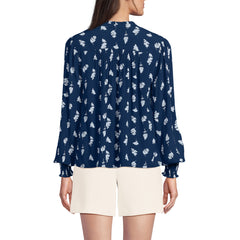 Women's Crepe Split Neck Popover Top