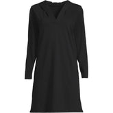 Women's Cotton Jersey Long Sleeve Hooded Swim Cover-up Dress