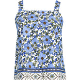 Women's Poplin Square Neck Sleeveless Shell