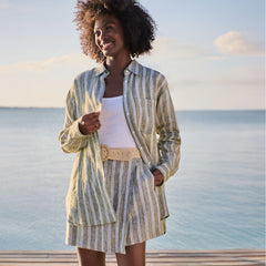 Women's Linen Oversized Button Front Shirt